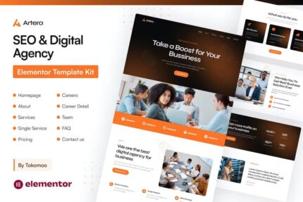 Artera – Kit de modelo Elementor Pro para agência digital e SEO