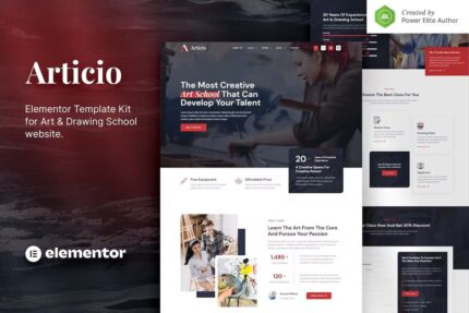 Articio – Template Kit Elementor da Escola de Arte e Desenho
