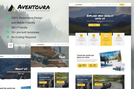 Aventoura – Template Kit Elementor para agência de viagens e turismo