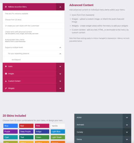 Bellows Pro – WP Accordion Menu dos criadores do UberMenu (Seven Spark)
