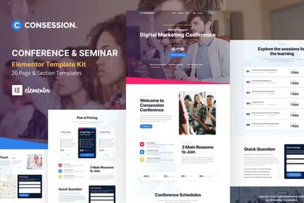 Consession – Template Kit Elementor para conferências e seminários