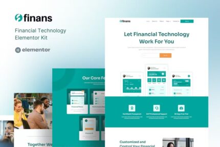 Finans – Kit de modelo Elementor Pro de tecnologia financeira