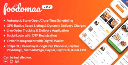 Foodomaa – aplicativo para pedidos de alimentos, gerenciamento de restaurantes e entrega de vários restaurantes