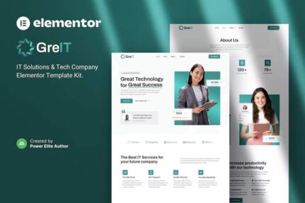 GREit — Template Kit Elementor para empresas de tecnologia e soluções de TI