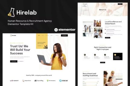 Hirelab – Template Kit Elementor para Agência de Recursos Humanos e Recrutamento