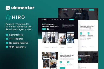 Hiro – Template Kit Elementor para Agência de recursos humanos e recrutamento