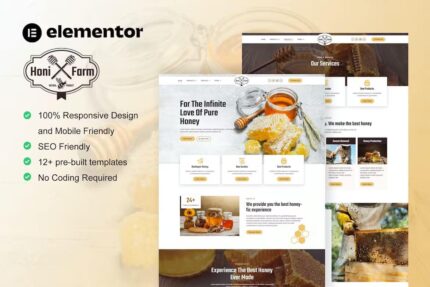 HoniFarm – Template Kit do Honey Bee Farm Elementor