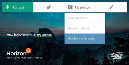 Horizon – Plugin da barra de menus para WordPress