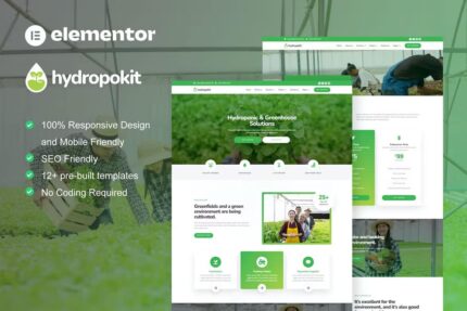 Hydropokit – Template Kit Elementor de Hidroponia e Agricultura