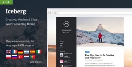 Iceberg – Tema de blog pessoal WordPress simples e mínimo