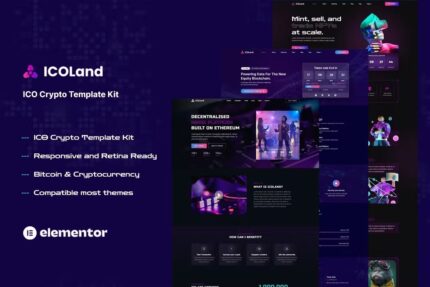 ICOLand – Template Kit de elementor de criptomoeda NFT