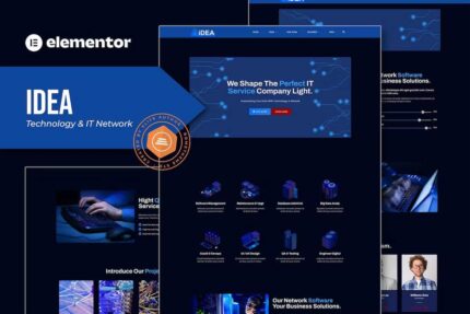 iDEA – Kit de modelos Elementor de serviços de rede de tecnologia e TI