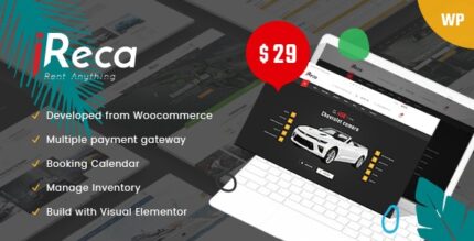 Ireca – Aluguel de Carros Barco, Bicicleta, Veículo, Calendário WordPress Tema