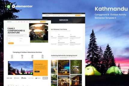 Kathmandu – Kit de modelo Elementor para acampamento e atividade ao ar livre