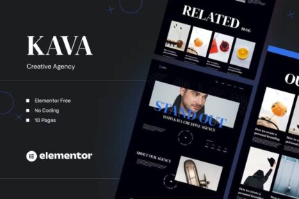 Kava – Kits de modelo Elementor para agências criativas