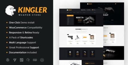 Kingler | Tema WordPress de armazenamento de armas e treinamento de armas