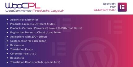 Layout de produtos WooCommerce para o plug-in Elementor WordPress