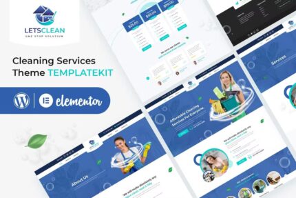 LetsClean – kit de modelo de elemento de serviços de limpeza