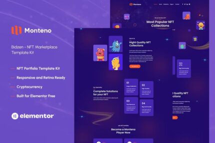 Monteno – Template Kit NFT Portfólio Elementor