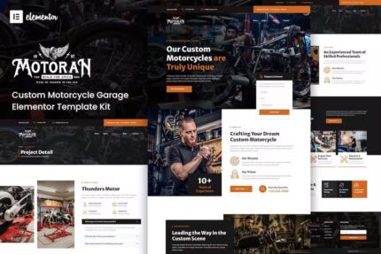 Motoran – Kit de modelo Elementor de serviço de garagem de motocicleta personalizado