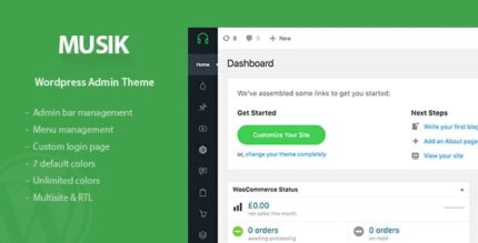 Música – Tema de administrador do WordPress
