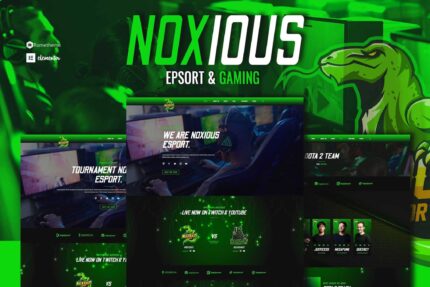 Noxious – Kit Esport & Gaming Elementor Modelo
