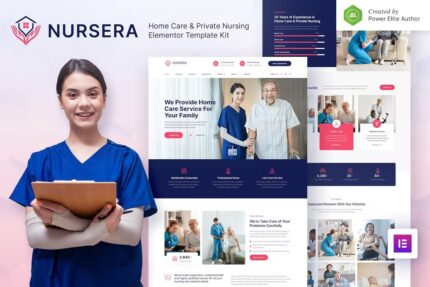 Nursera – Template Kit Elementor para cuidados domiciliares e serviços privados de enfermagem