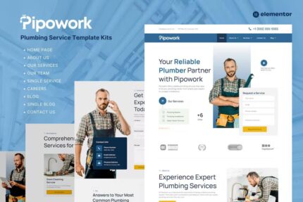 Pipowork – Kits de modelo Elementor de negócios de serviço de encanamento
