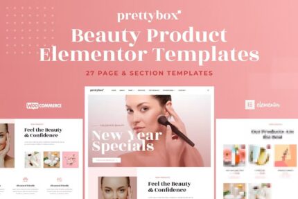 Prettybox – Cosméticos e produtos de beleza Loja Elementor Template Kit