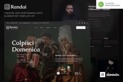 Randai – Template Kit Elementor para entretenimento de teatro e artes cênicas