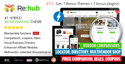 REHub – Preço Comparison, Área de Afiliados Marketing, Multi Vendor Store, Community Theme