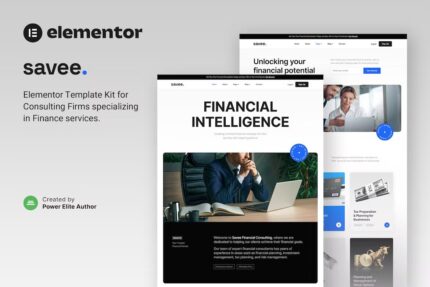 Savee – Kit de modelo Elementor de consultoria financeira