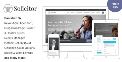 Solicitor – Tema WordPress responsivo para negócios jurídicos