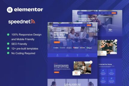 SpeedNet – Template Kit Elementor para provedor de serviços de Internet e banda larga