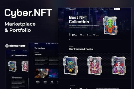 Template Kit Cyber.nft Marketplace e Portfólio Elementor