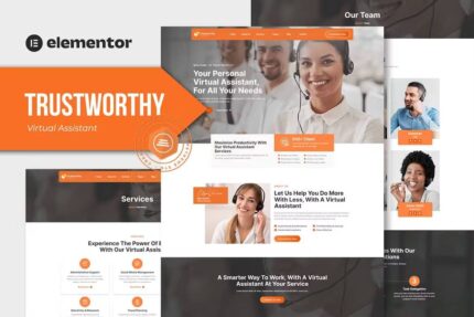 Trustworthy – Kit de modelo Elementor de negócios para assistente virtual