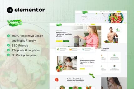 Veganza – Kit de Modelo Elementor para Alimentos Orgânicos e Vegetarianos
