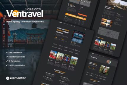 Ventravel – kit de modelo elementor de agência de viagens