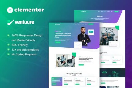 Venture – Template Kit Elementor de consultoria empresarial e investimento
