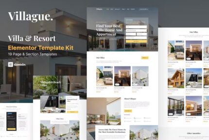 Villague – Template Kit elementor de villa privada e resort