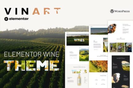 Vinart – Marca de vinho e Template Kit Vinyard Elementor