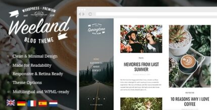Weeland – Tema de blog WordPress de estilo de vida de alvenaria