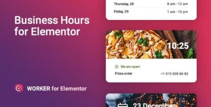Widget de horário comercial para Elementor – Trabalhador