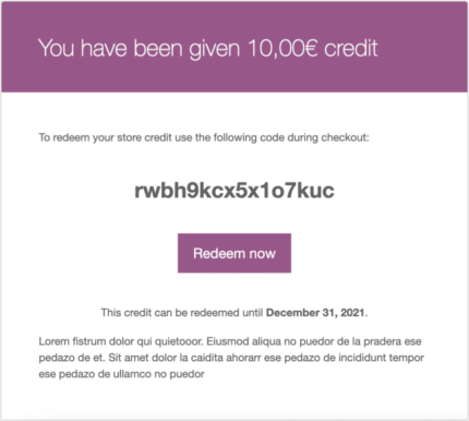 WooCommerce – Crédito da loja