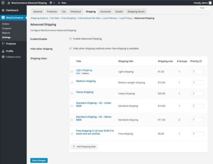 WooCommerce – Envio avançado