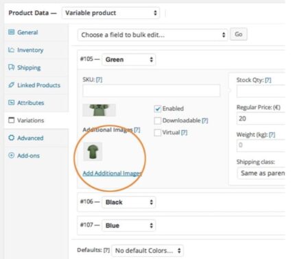 WooCommerce – Imagens de variação adicionais