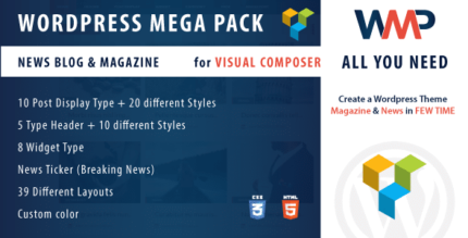 Wordpress Mega Pack para WPBakery – Notícias, Blog e Revista – Tudo que você precisa
